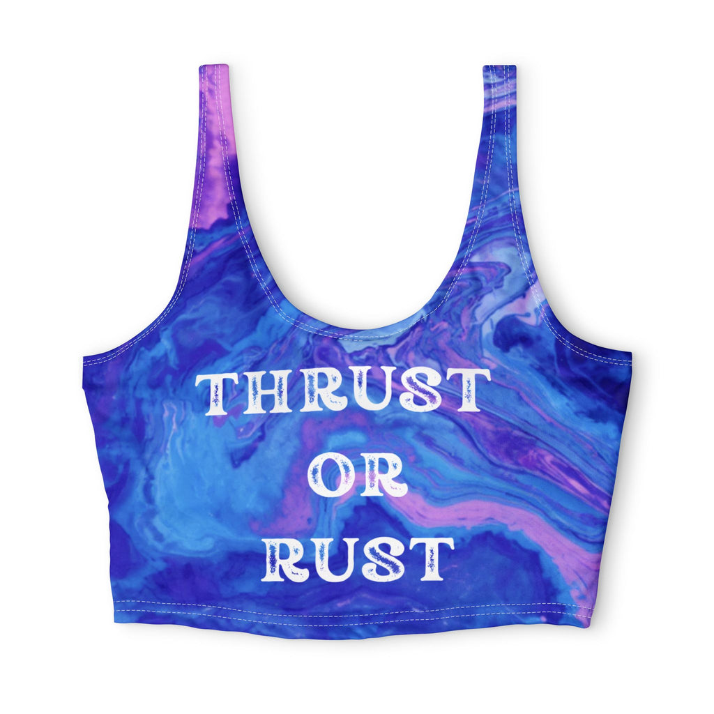 Thrust or Rust Marble Sports Bra — Purple Blue Swirl Activewear