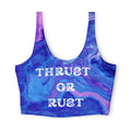 Thrust or Rust Marble Sports Bra — Purple Blue Swirl Activewear