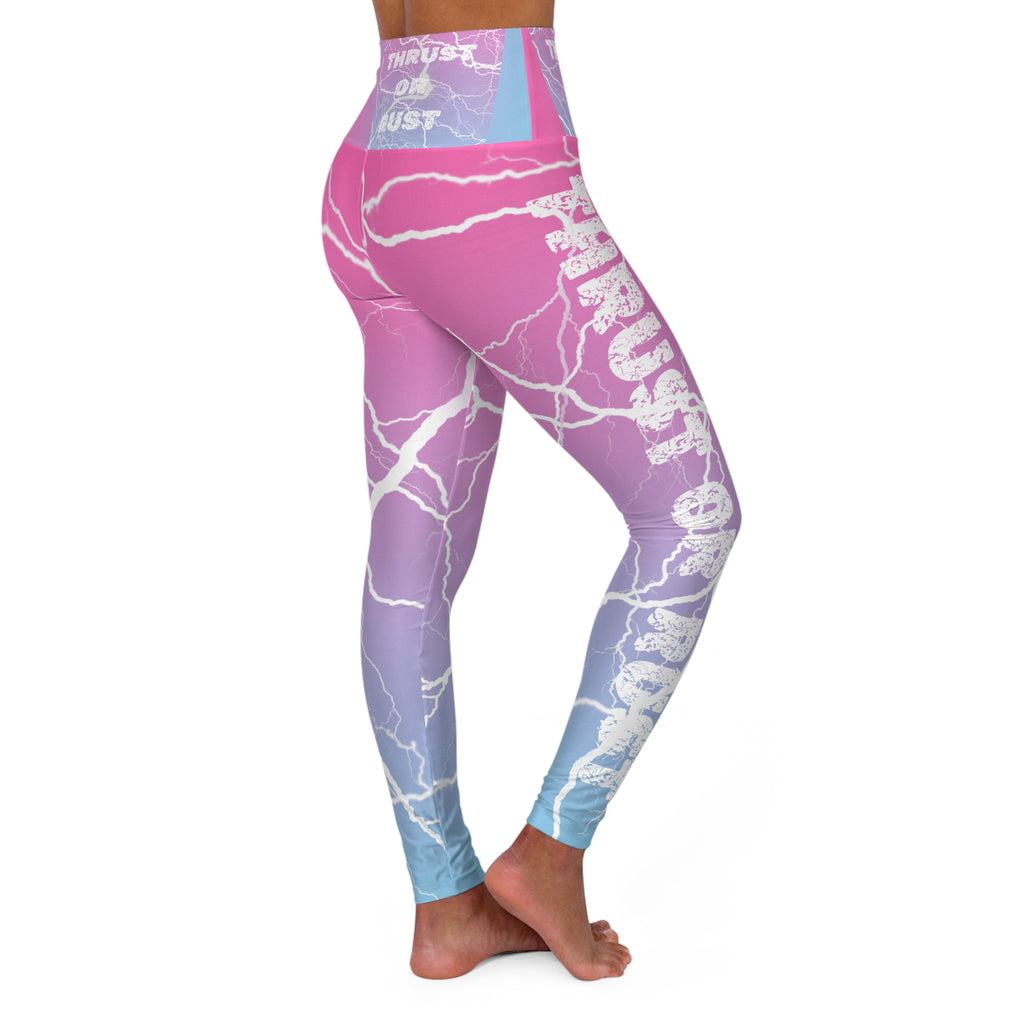 Lightning Gradient High-Waist Yoga Leggings — "Thrust or Bust" Activewear
