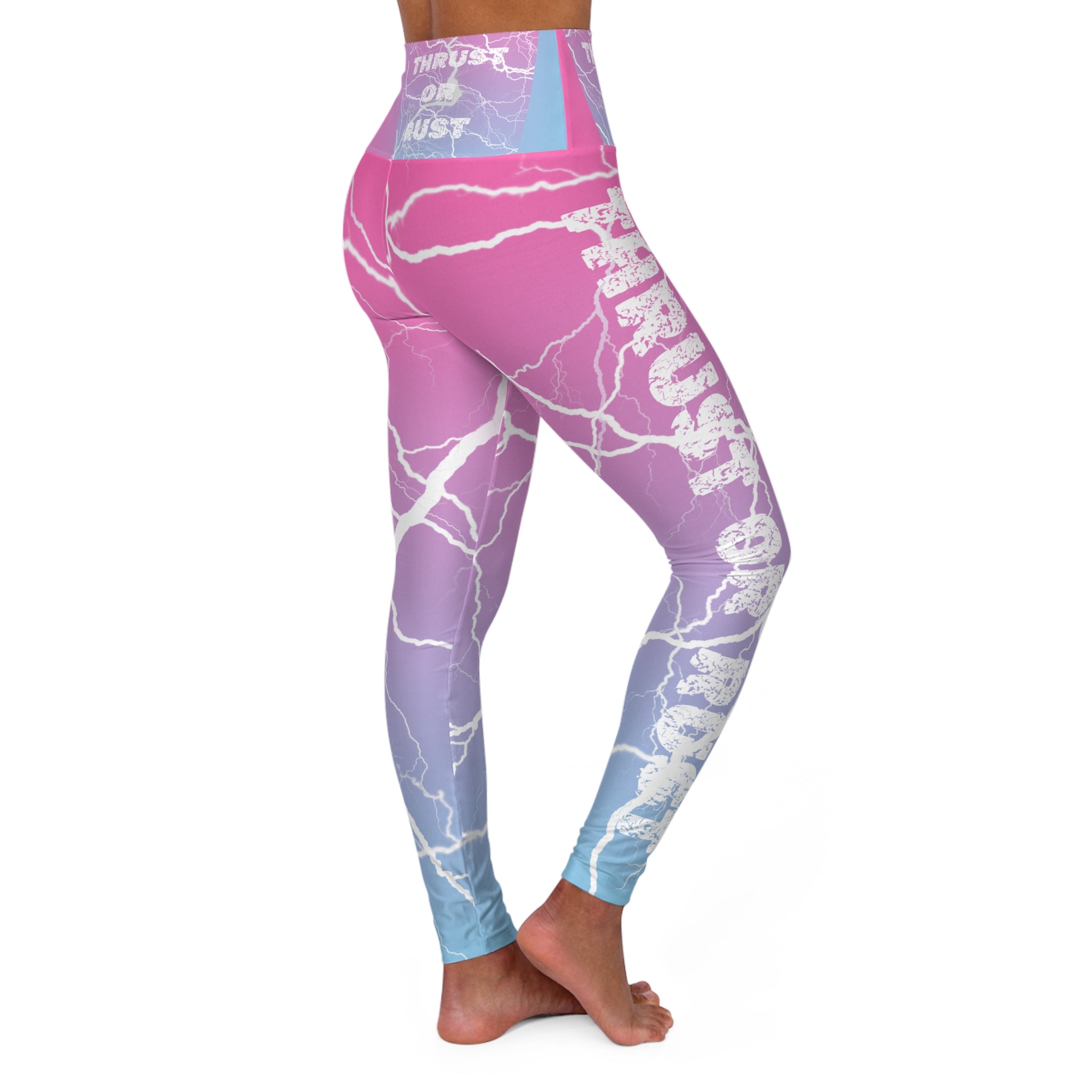 Lightning Gradient High-Waist Yoga Leggings — "Thrust or Bust" Activewear