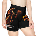Virgo Zodiac Women's Biker Shorts — Fiery Virgo Design, 'Precision No Excuses' Activewear