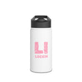 Stainless Steel Water Bottle — 'Li Lockin' Pink Distressed Logo