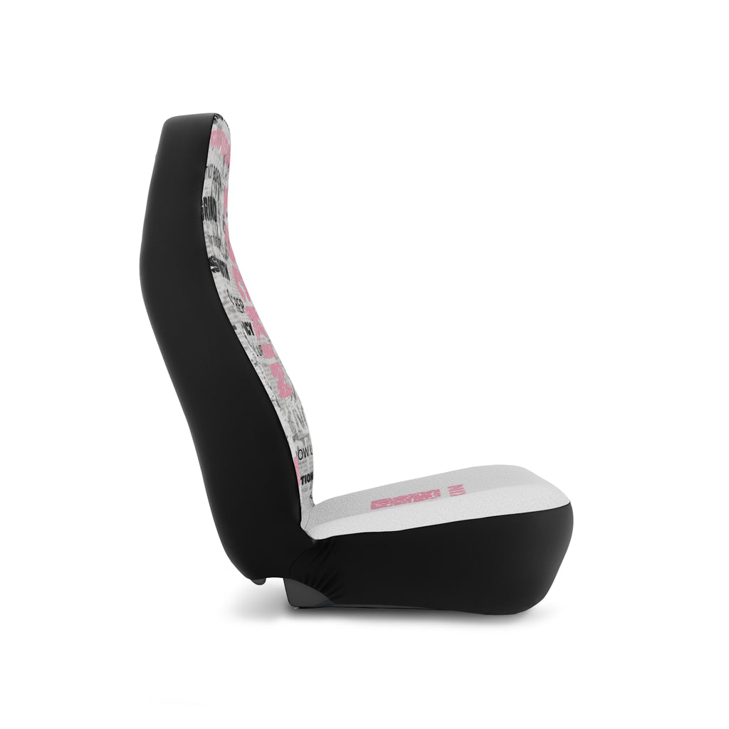 Car Seat Covers — Motivational Fitness Typography Pink Design
