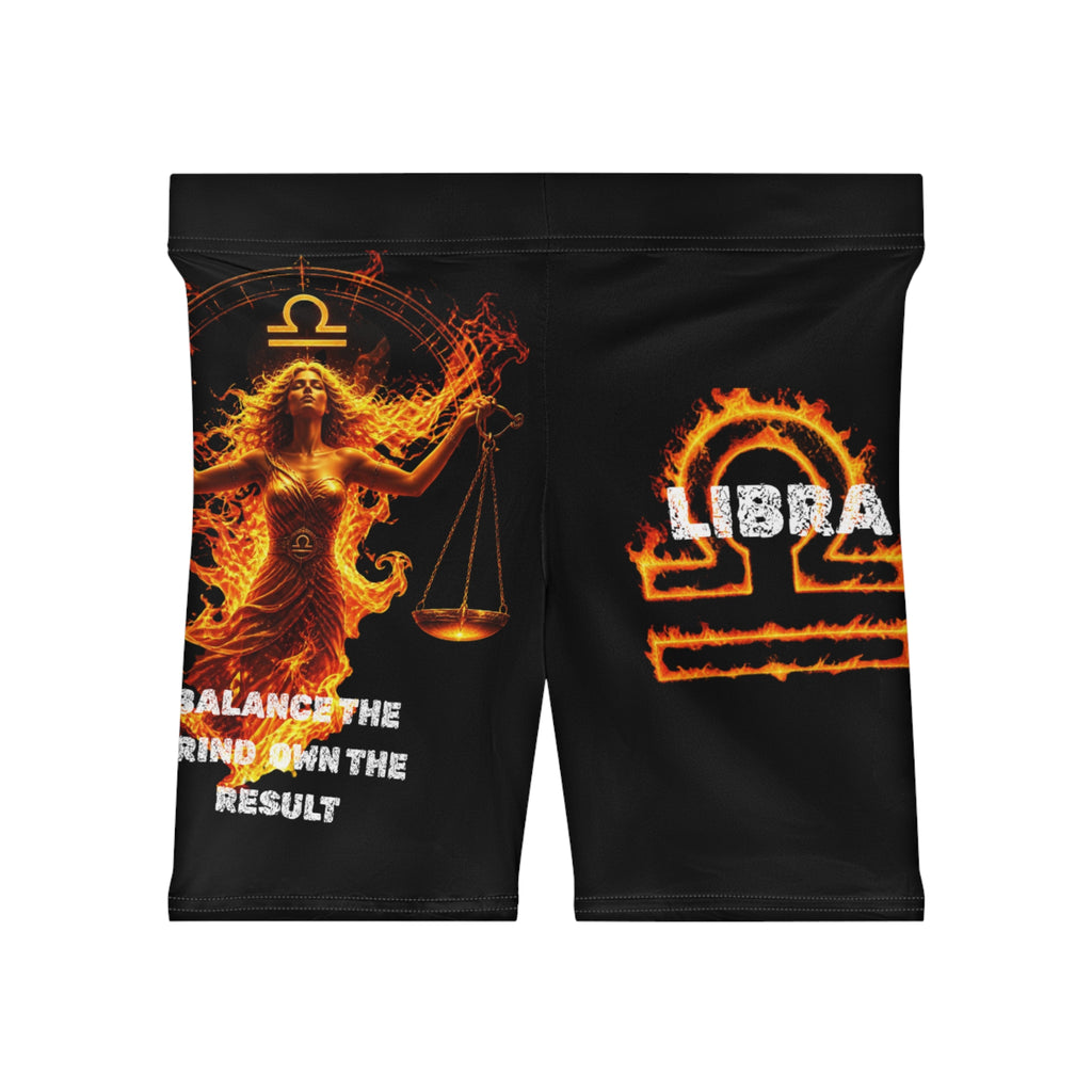 Libra Zodiac Biker Shorts — Fiery Scales Astrology Workout Shorts