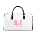 Faux Leather Travel Bag — 'LI Lockin' Pink Logo Weekender Duffel