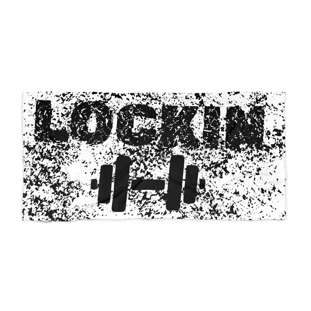 Lockin Barbell Beach Towel — Gym Motivation Fitness Towel