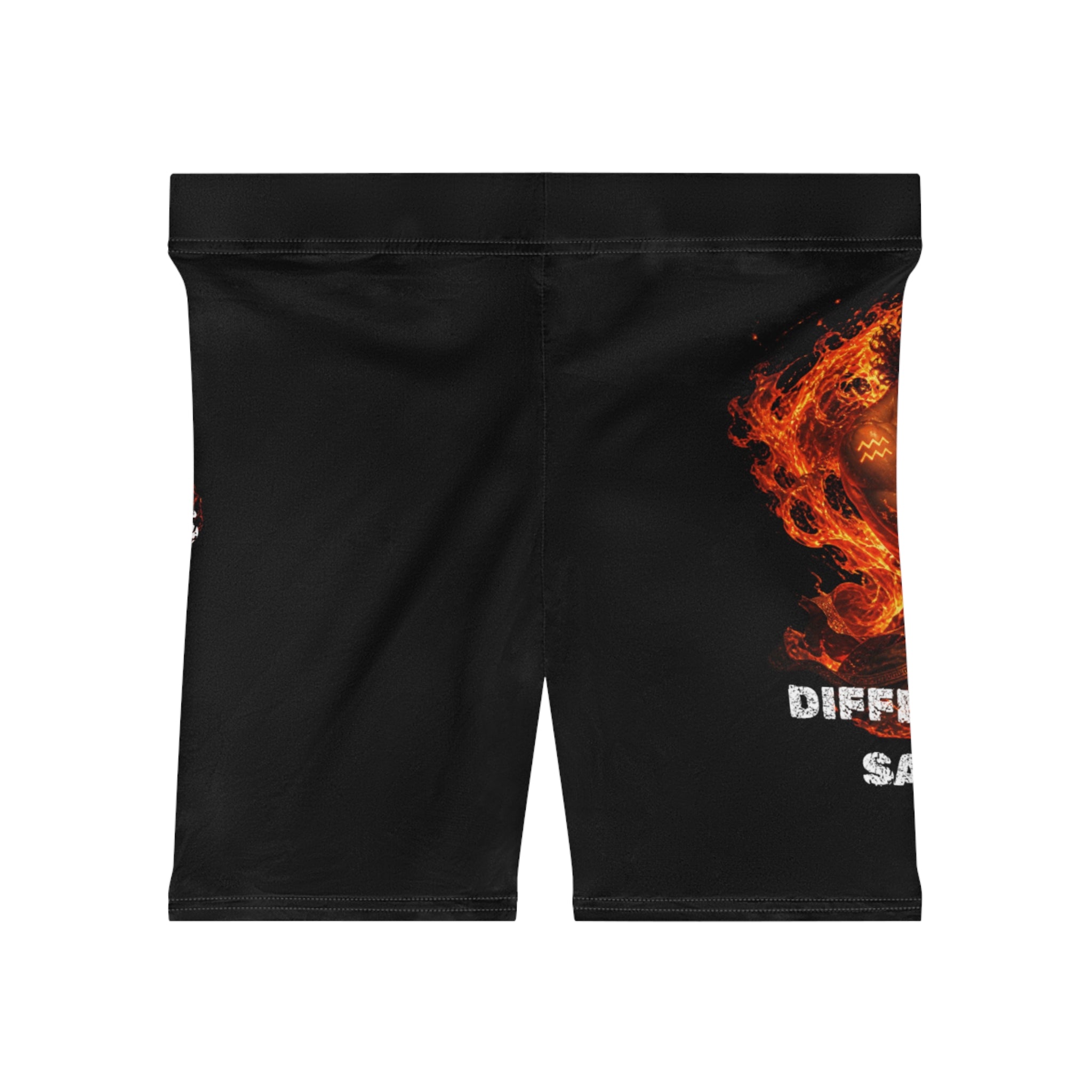Aquarius Fire Zodiac Biker Shorts — "Different Breed Same Grind"
