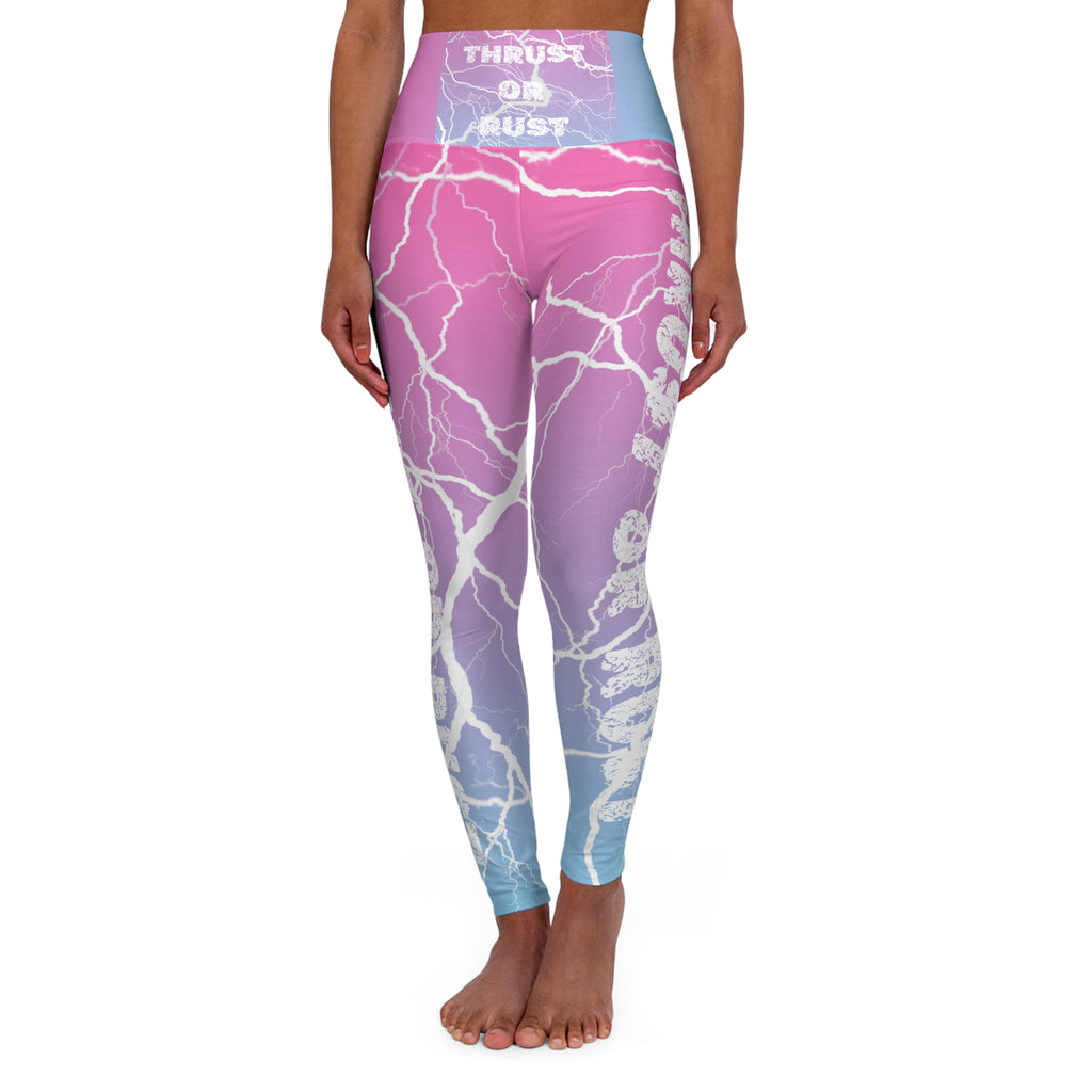 Lightning Gradient High-Waist Yoga Leggings — "Thrust or Bust" Activewear