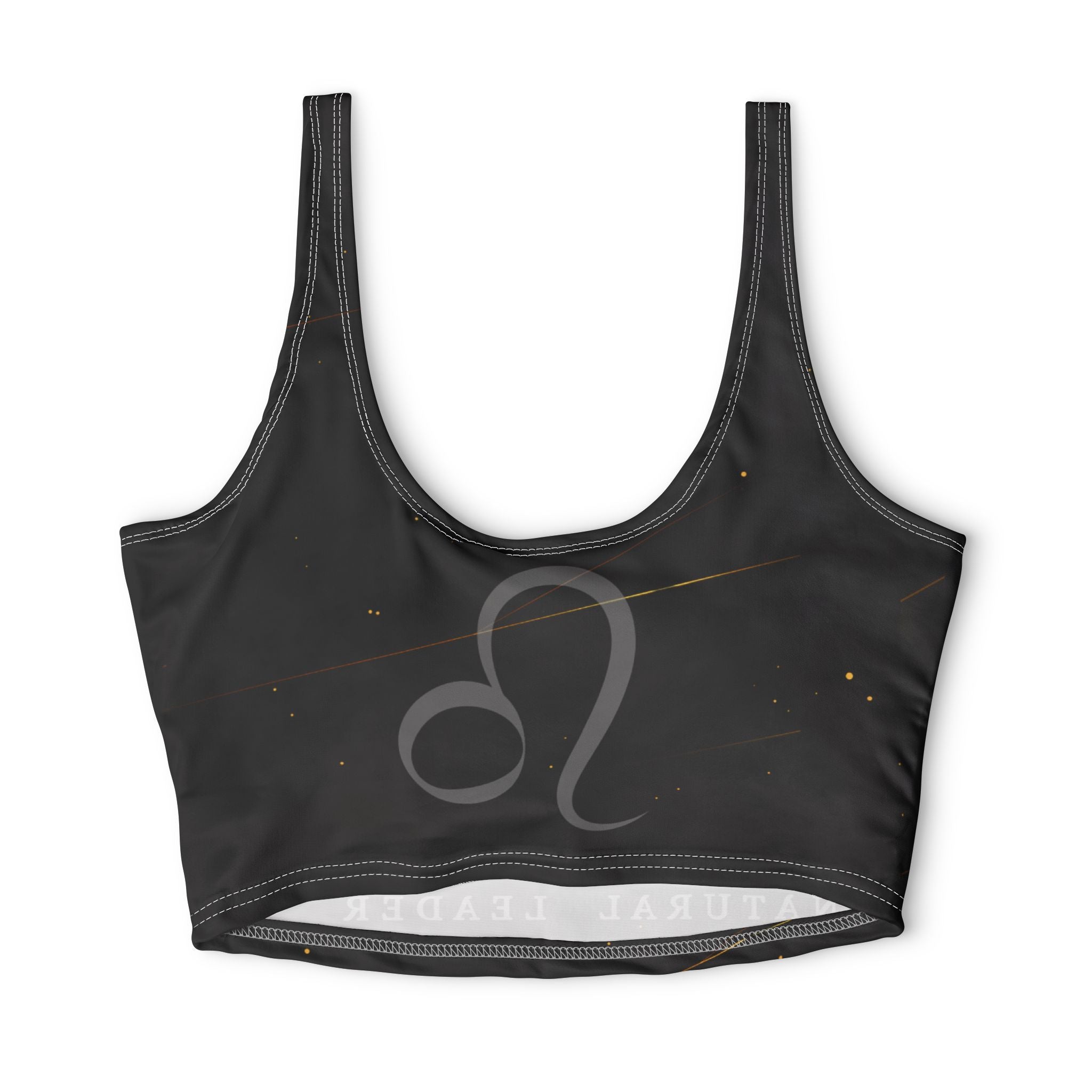 Leo Zodiac Sports Bra — Gold Lion Astrology Activewear