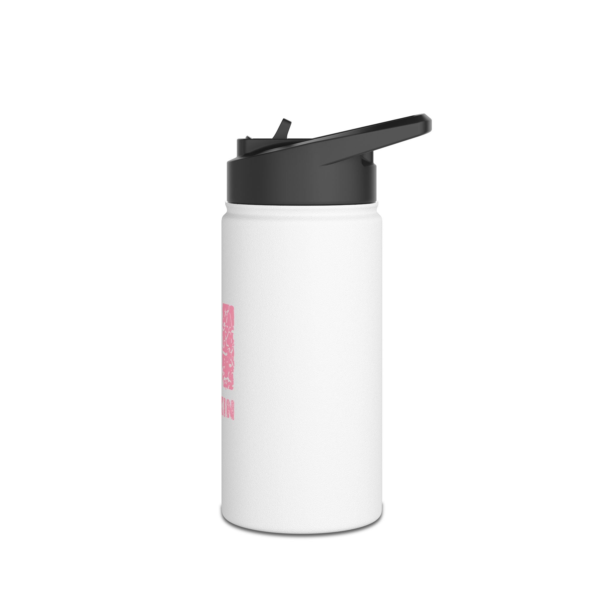 Stainless Steel Water Bottle — 'Li Lockin' Pink Distressed Logo