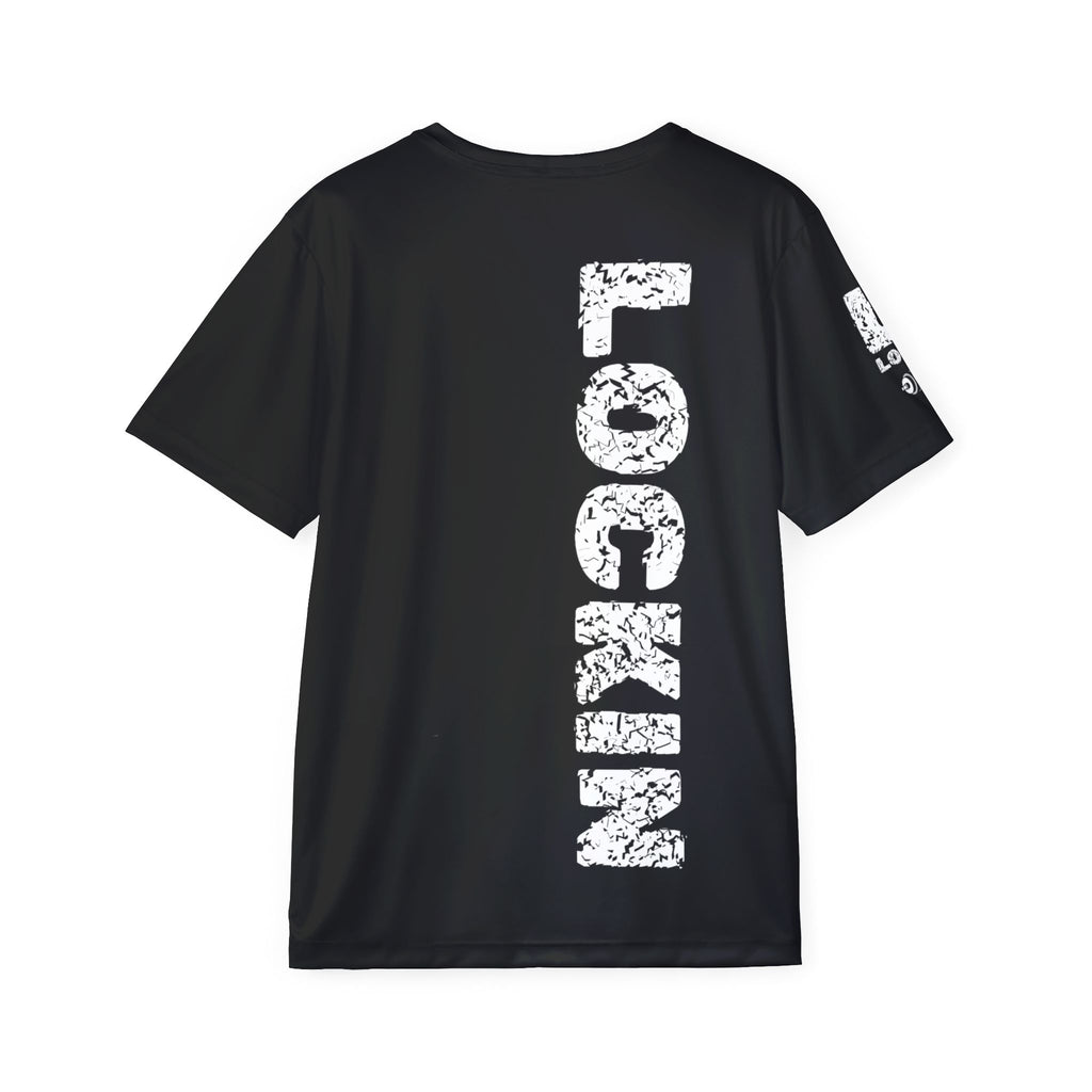 Lockin Graphic Sports Jersey — Men’s Athletic Tee with Vertical Back Text
