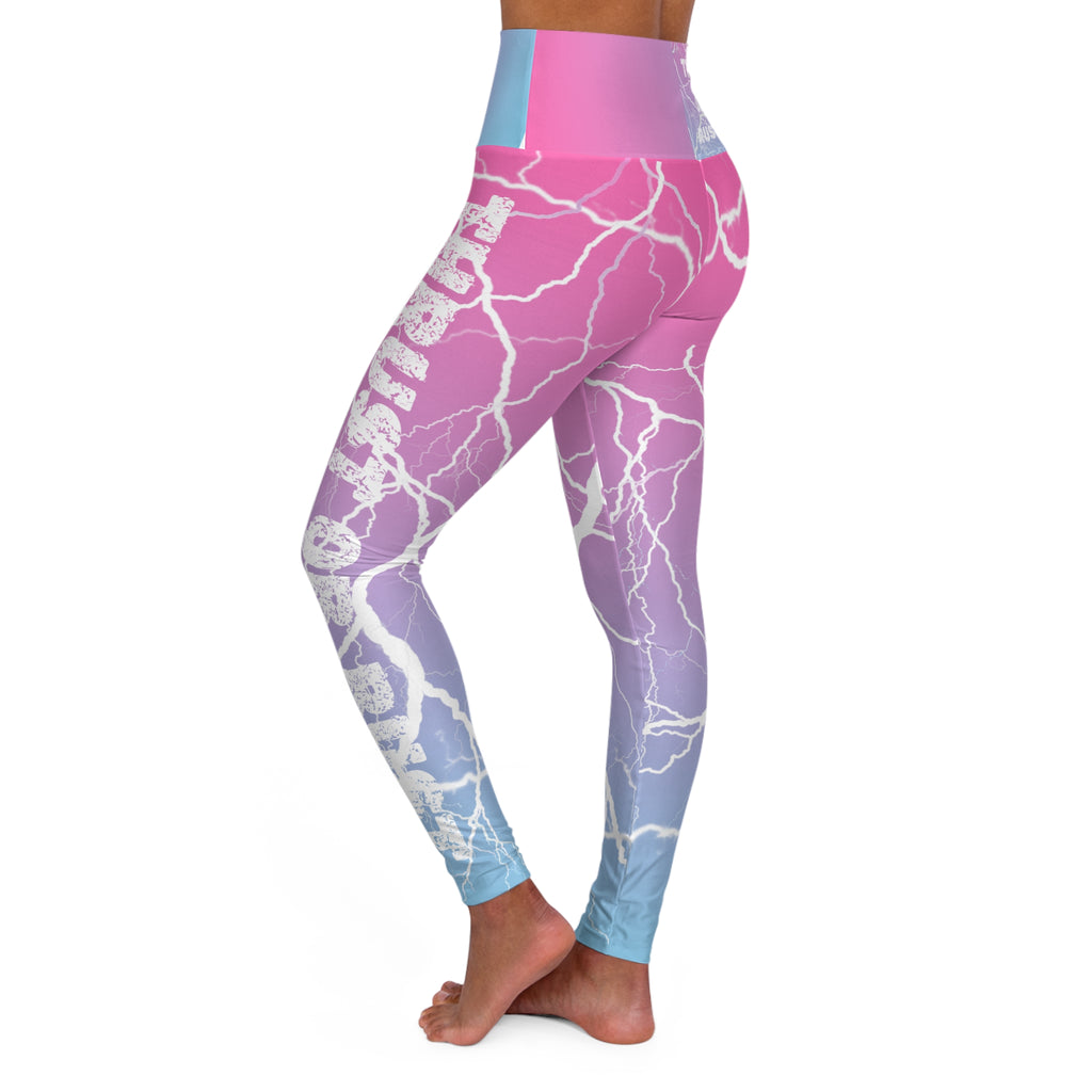 Lightning Gradient High-Waist Yoga Leggings — "Thrust or Bust" Activewear