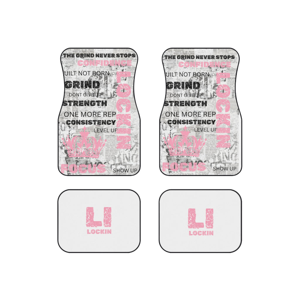 Motivational 'Lockin' Fitness Car Floor Mats (Set of 4)