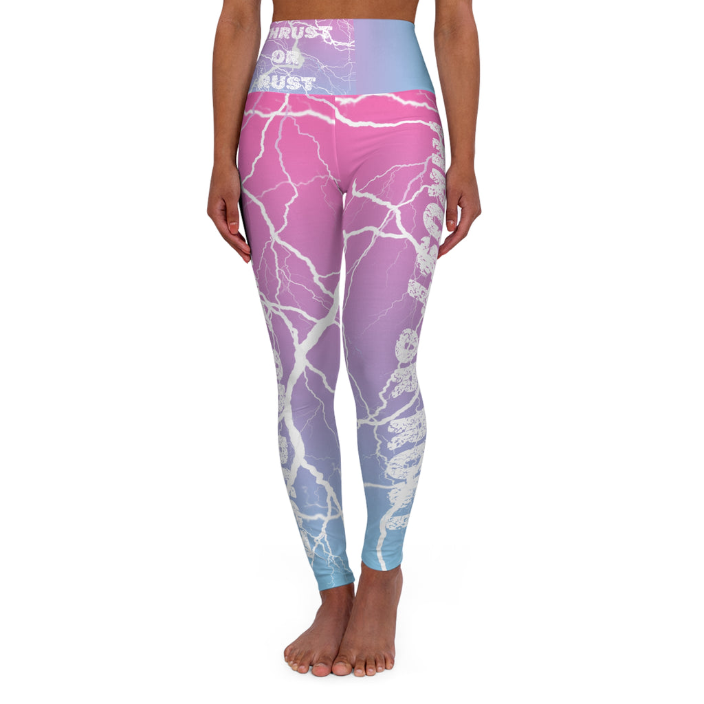 Lightning Gradient High-Waist Yoga Leggings — "Thrust or Bust" Activewear