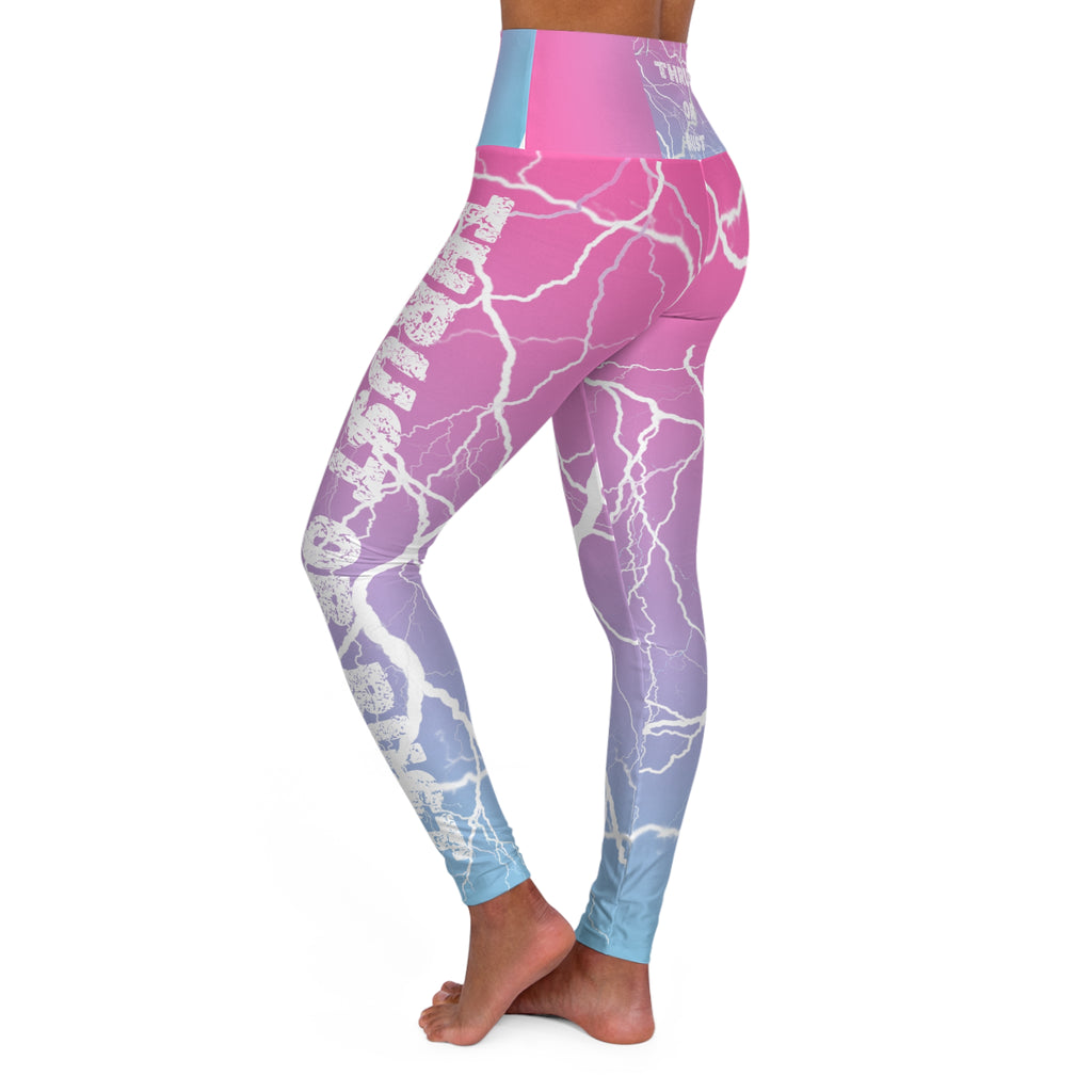 Lightning Gradient High-Waist Yoga Leggings — "Thrust or Bust" Activewear