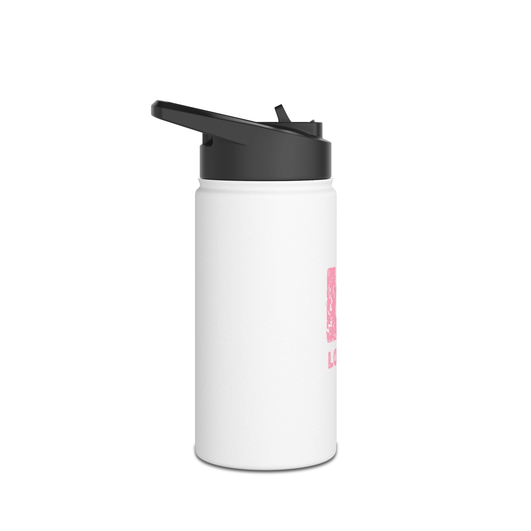 Stainless Steel Water Bottle — 'Li Lockin' Pink Distressed Logo