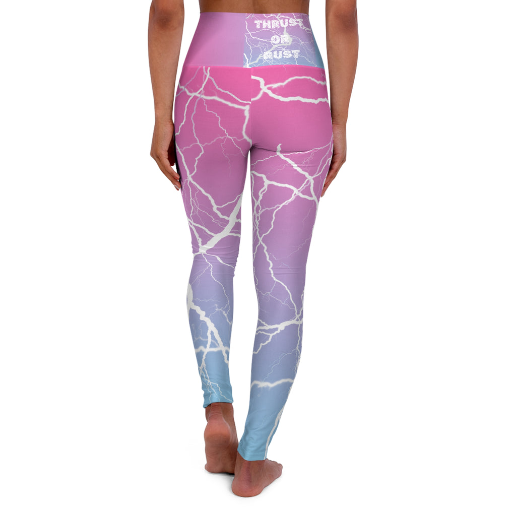 Lightning Gradient High-Waist Yoga Leggings — "Thrust or Bust" Activewear