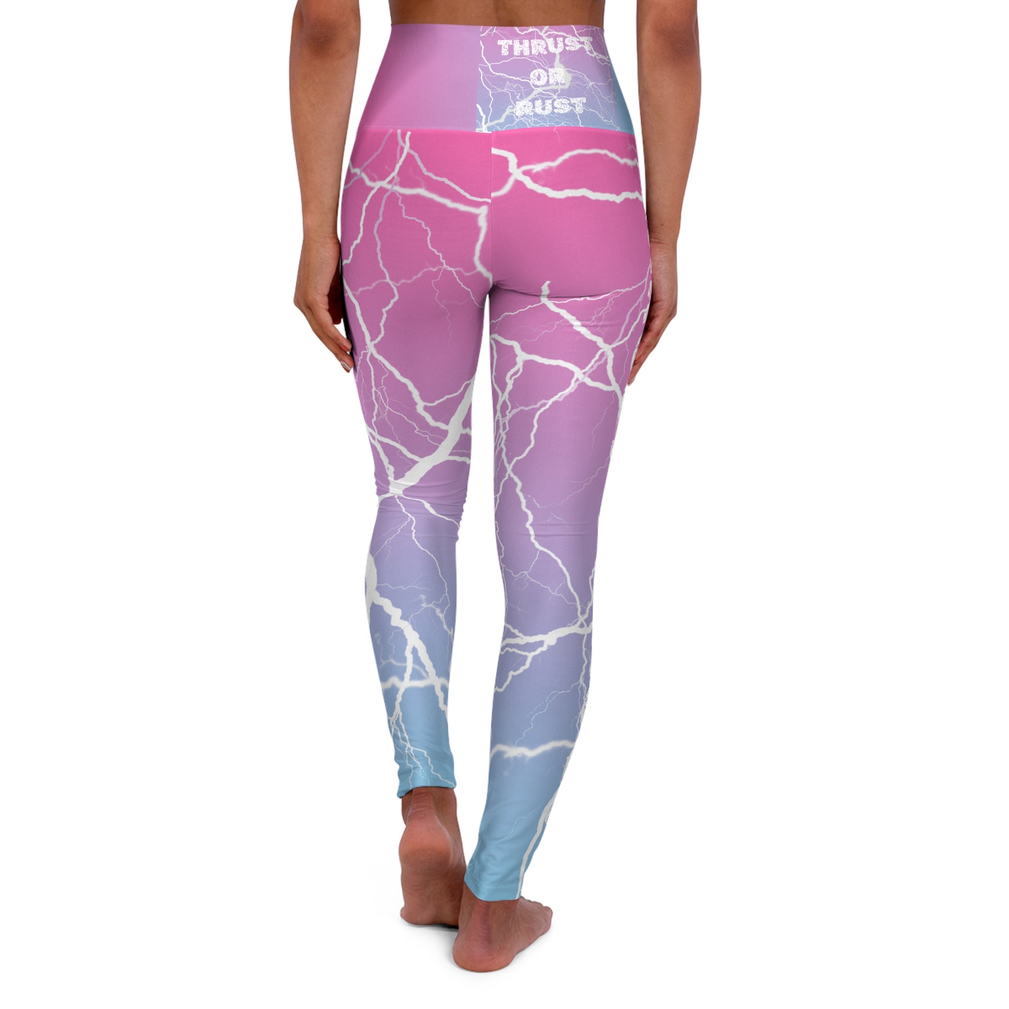 Lightning Gradient High-Waist Yoga Leggings — "Thrust or Bust" Activewear