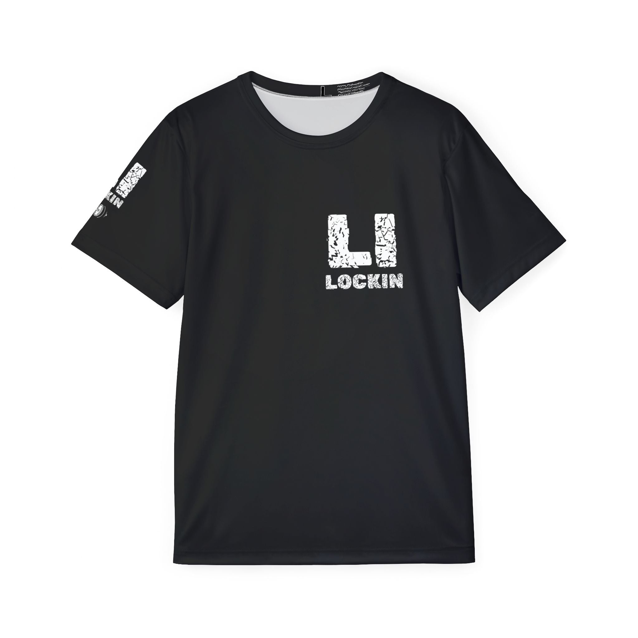 Lockin Graphic Sports Jersey — Men’s Athletic Tee with Vertical Back Text