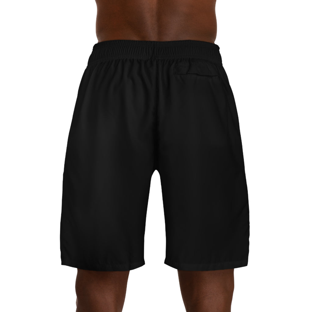 Lockin Black Athletic Jogger Shorts — 'LOCKIN' Distressed Logo