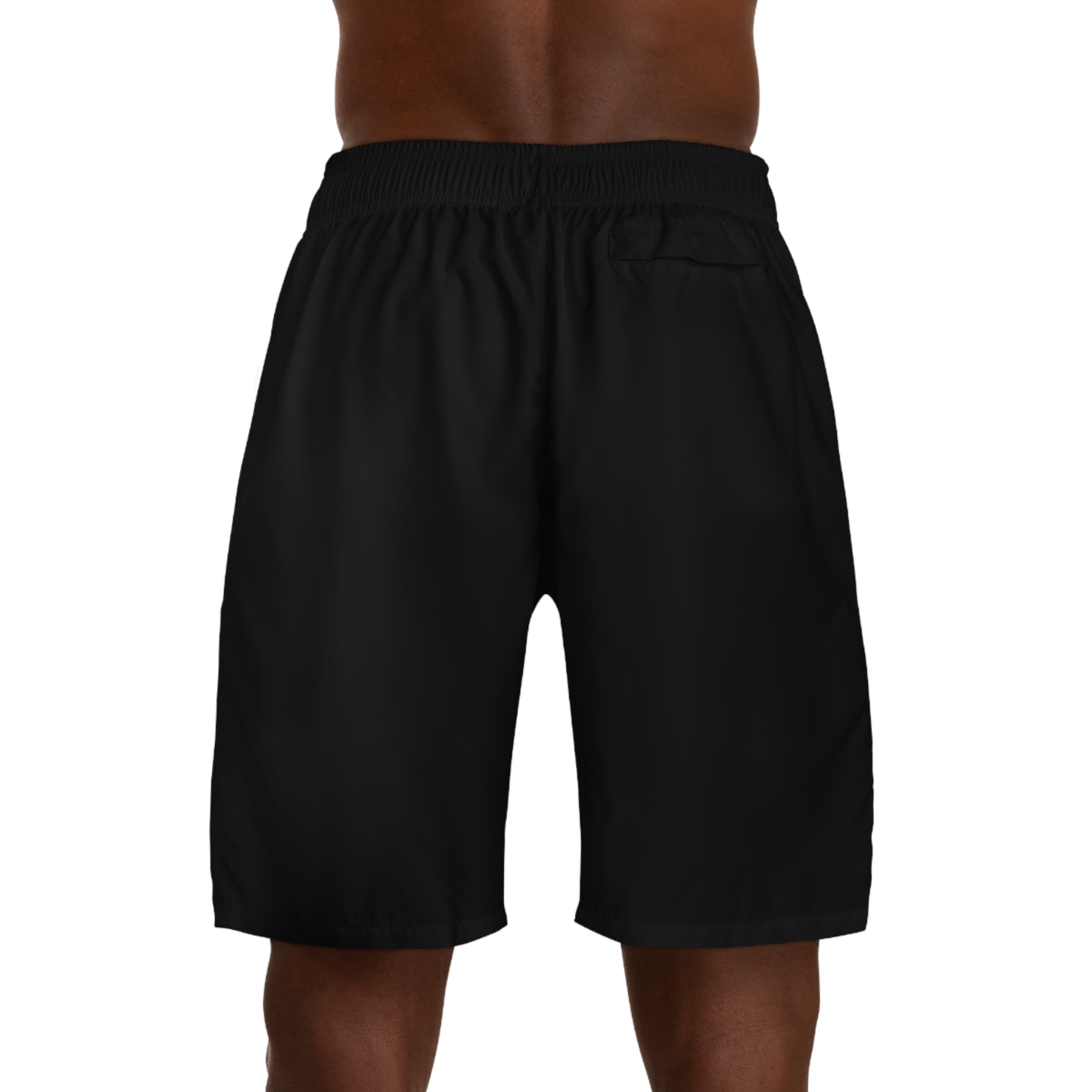 Lockin Black Athletic Jogger Shorts — 'LOCKIN' Distressed Logo