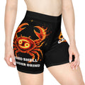 Cancer Zodiac Flame Cyclone Biker Shorts — 'Grind Harder' Fiery Horoscope Activewear