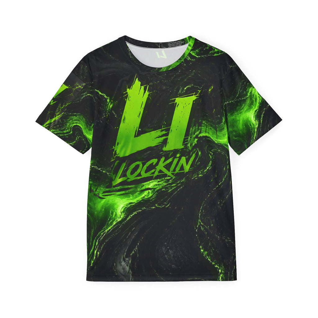 Men's Sports Jersey – 'Level Up' Green Marble Gaming Jersey