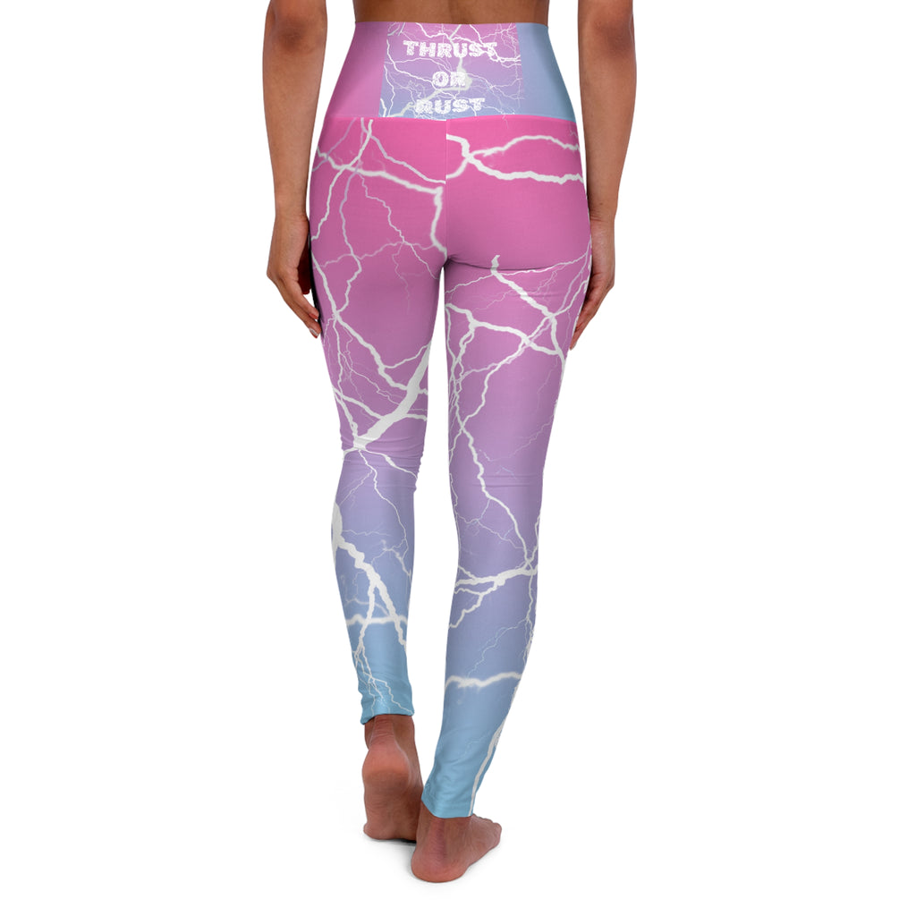 Lightning Gradient High-Waist Yoga Leggings — "Thrust or Bust" Activewear