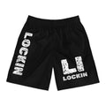 Lockin Black Athletic Jogger Shorts — 'LOCKIN' Distressed Logo