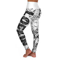 High-Waist Black & White Marble Yoga Leggings