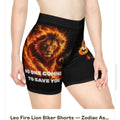 Leo Fire Lion Biker Shorts — Zodiac Astrology Graphic